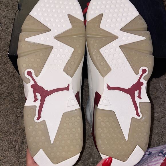 384664-116 Nike Air Jordan 6 Retro Maroon White Red Ivory Burgundy Wine Sz 10 main image 9